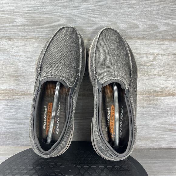 Skechers Mens Relaxed Fit Creston Moseco Charcoal Slip On Shoes Sz 13 EXTRA Wide - Picture 6 of 9